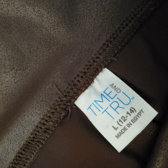Time And Tru Size Large (12-14) Brown Leggings - Picture 4 of 7